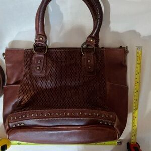 Chic Brown Leather Tote Bag